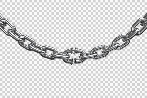3d image of broken metallic chain Stock Photos