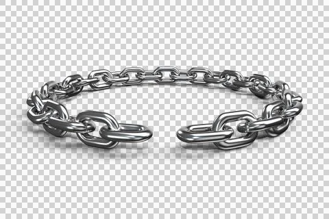 3d image of broken metallic circular chain Stock Illustration