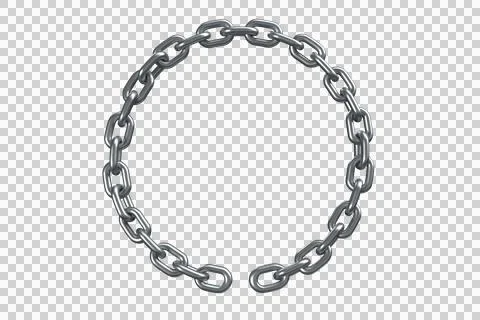 3d image of broken metallic silver chain Stock Photos