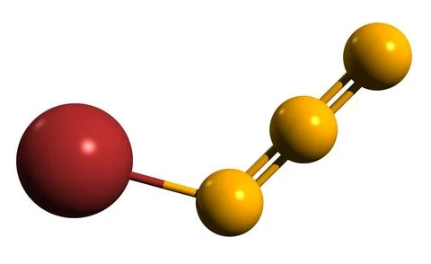 3D image of Bromine azide skeletal formula Stock Illustration