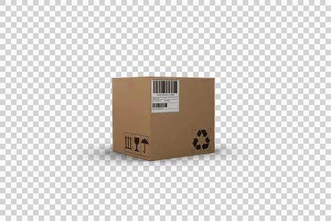 3D image of brown cardboad box Stock Illustration