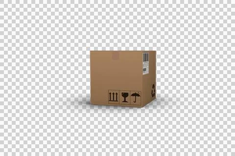 3D image of brown courier box Stock Illustration