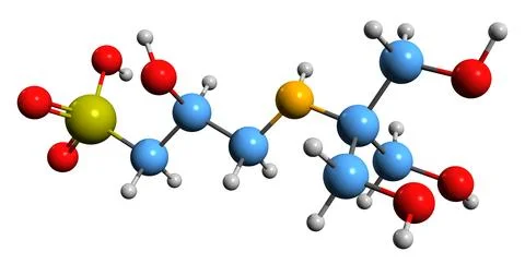 3D image of buffer TAPSO skeletal formula Stock Illustration