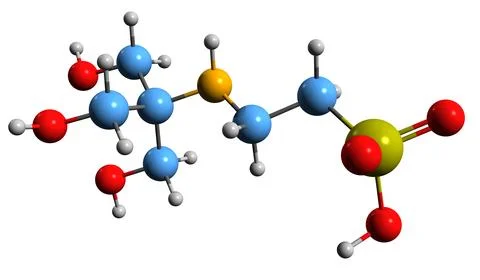 3D image of buffer TES skeletal formula Stock Illustration
