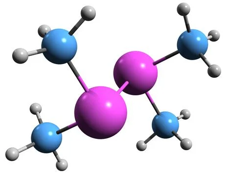 3D image of Cacodyl skeletal formula Stock Illustration