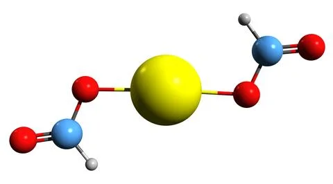 3D image of Calcium formate skeletal formula Stock Illustration