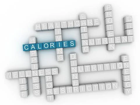 3d image Calories word cloud concept Stock Illustration