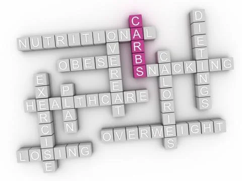 3d image Carbs word cloud concept Stock Illustration