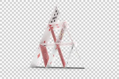 3D image of card castle Stock Illustration