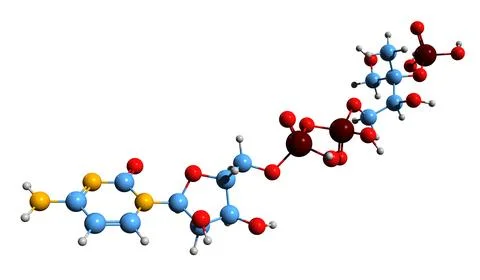 3D image of  CDP-MEP skeletal formula Stock Illustration