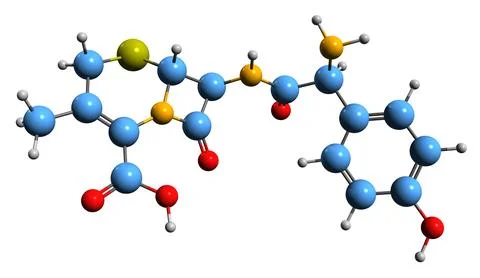 3D image of Cefadroxil skeletal formula イラスト素材