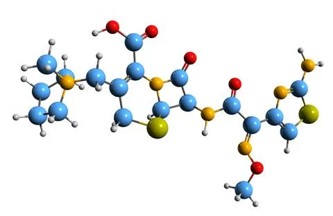 3D image of Cefepime skeletal formula イラスト素材