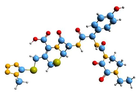 3D image of Cefoperazone skeletal formula Illustrazione stock