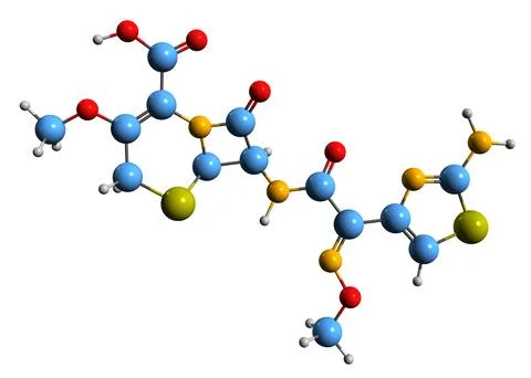 3D image of Cefpodoxime skeletal formula Stock Illustration