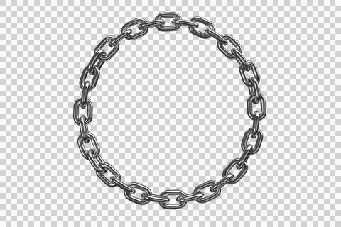 3d image of chain in circle shape Stock Illustration