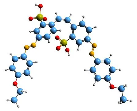 3D image of Chrysophenine skeletal formula Ilustração Stock