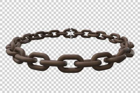 3d image of circular metal chain Stock Illustration