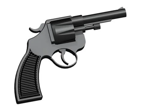 3D image of classic revolver Stock Illustration
