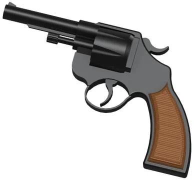 3D image of classic revolver Stock Illustration