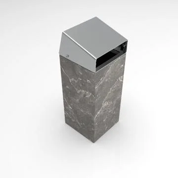 3d image of Classic waste bin made of concrete 00004 Stock Illustration