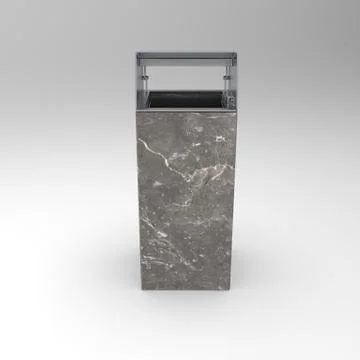 3d image of Classic waste bin made of concrete 00005 Stock Illustration