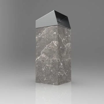 3d image of Classic waste bin made of concrete 00003 Stock Illustration