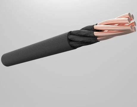 3d image close up of 6 core copper cable 01.jpg Stock Illustration