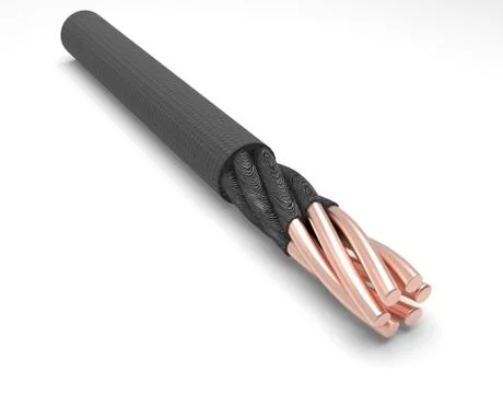 3d image close up of 6 core copper cable 01.jpg Stock Illustration