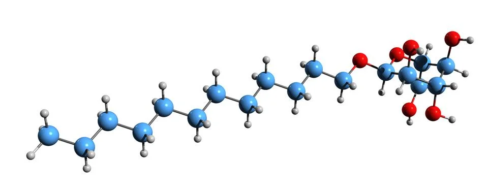 3D image of coco glucoside skeletal formula Stock Illustration