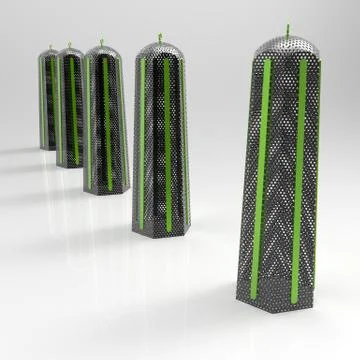 3d image of color a Parking column Parma 01 Stock Illustration