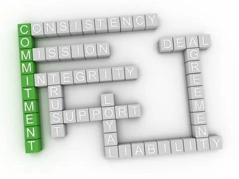 3d image Commitment word cloud concept Stock Illustration