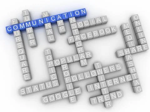 3d image Communication  issues concept word cloud background Stock Illustration