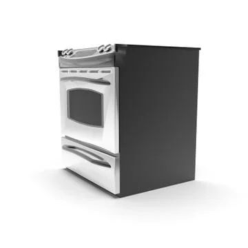 3d image of compact oven with induction cooktop 03 Stock Illustration