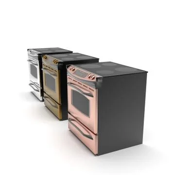 3d image of compact oven with induction cooktop 06 Stock Illustration