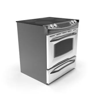 3d image of compact oven with induction cooktop 05 Stock Illustration