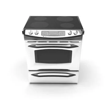 3d image of compact oven with induction cooktop 04 Illustrazione stock