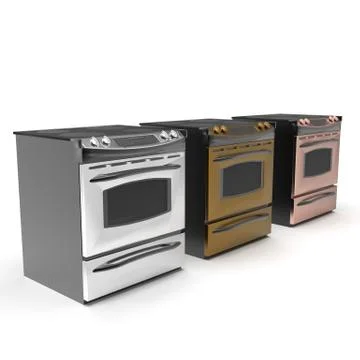 3d image of compact oven with induction cooktop 01 Stock Illustration