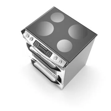3d image of compact oven with induction cooktop 02 Stock Illustration