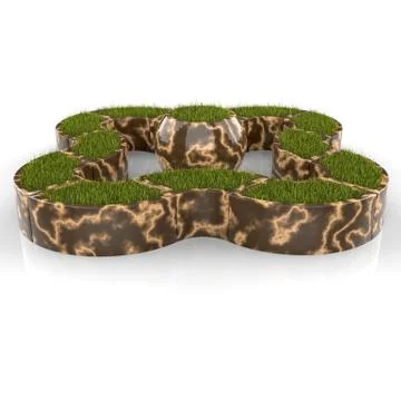 3d image complect of complect Transformer and Globus flower pots Stock Illustration