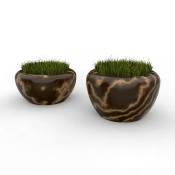 3d image complect of complex flower pot Luna Stock Illustration