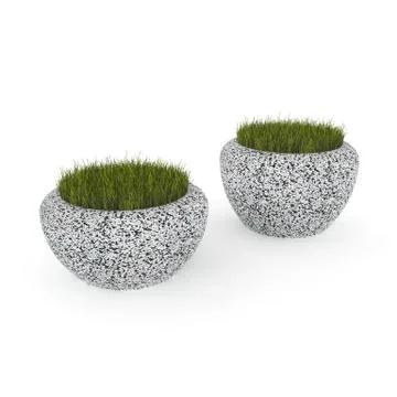 3d image complect of complex flower pot Luna Stock Illustration