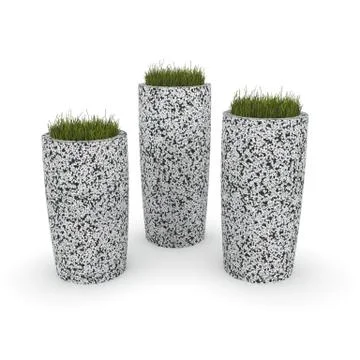 3d image complect of complex flower pot Leon Stock Illustration