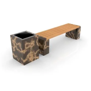 3d image complect of Euro1 bench and Kil urn Stock Illustration