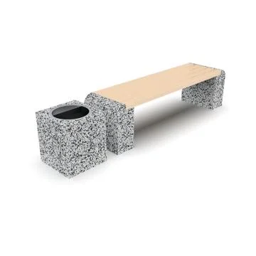 3d image complect of Euro1 bench and Quatro urn Stock Illustration