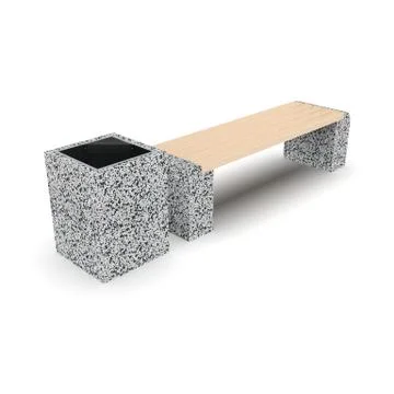 3d image complect of Euro1 bench and Kil urn Stock-Illustration