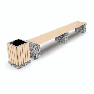 3d image complect of Euro1 line bench and Avignon urn Illustrazione stock