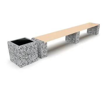 3d image complect of Euro1 line bench and Carolina urn Stock Illustration