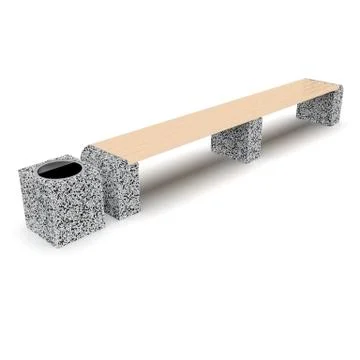 3d image complect of Euro1 line bench and Quadro urn Stock Illustration