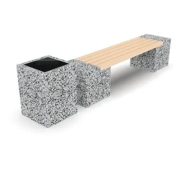 3d image complect of Euro2 bench and Kil urn Stock Illustration