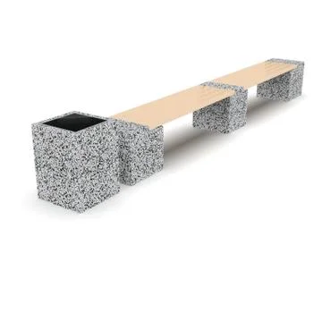3d image complect of Euro2 line bench and Kil urn Stock-Illustration